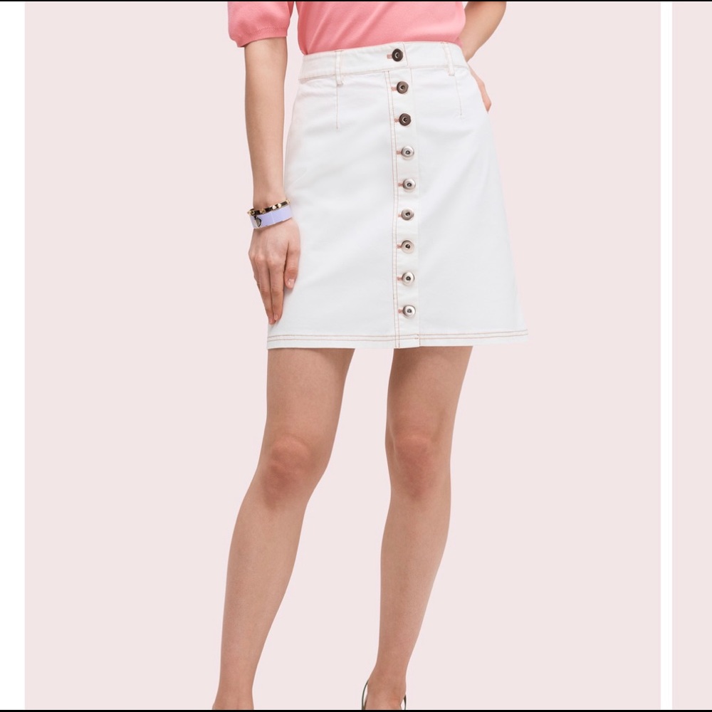 Kate Spade White Button Front Mini Skirt
